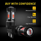 Set of 4 Red 3157 16-SMD LED Light Bulbs for Stop Tail Brake Parking