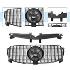 Front Upper Bumper Grille for Mercedes-Benz GLE580 2022 Chrome Silver Tone