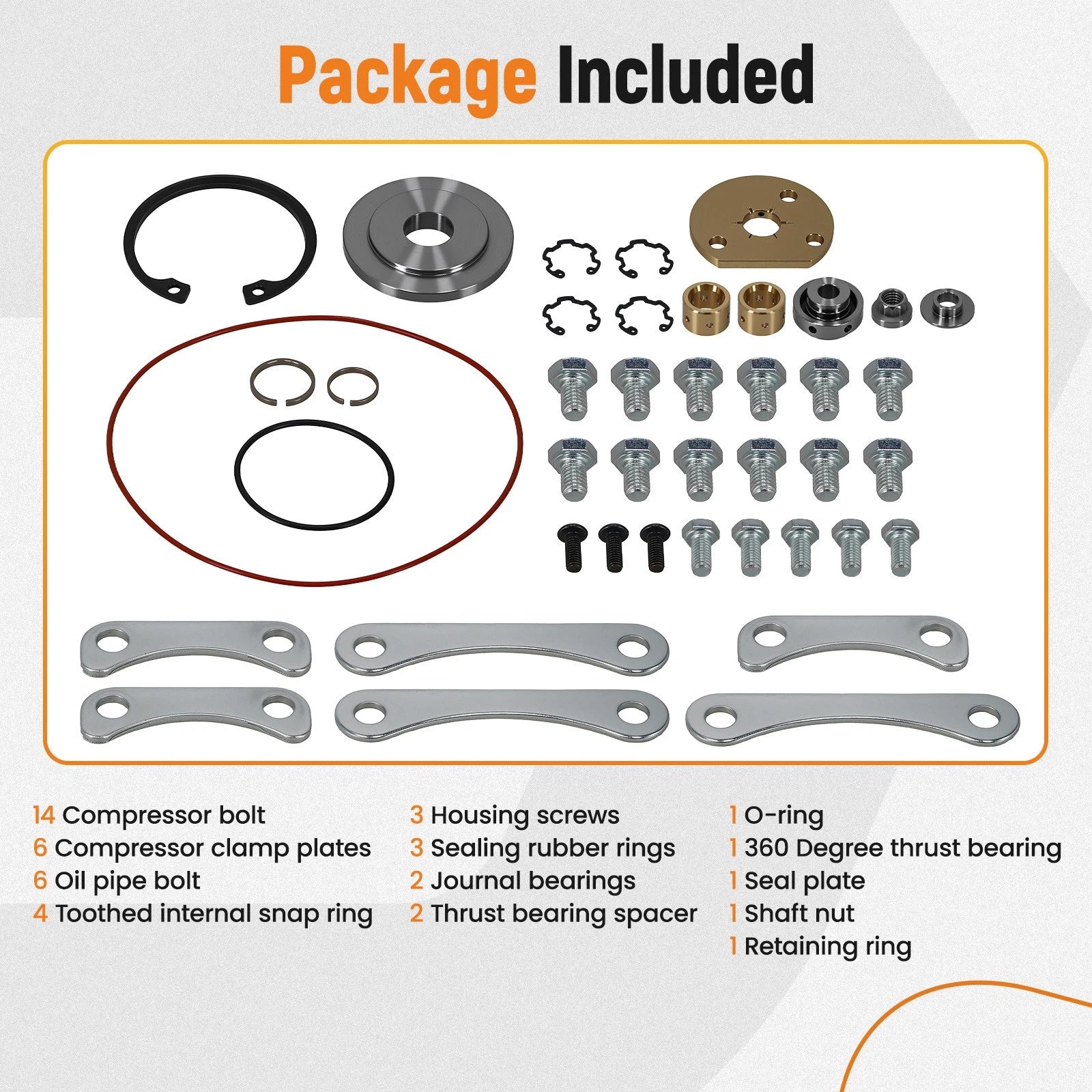 GT35 GT3582 Turbo Journal Bearings Turbocharger Repair Kit for