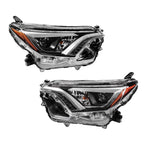 Set of 2 Headlight Assemblies for Toyota RAV4 (2016–2018) LED DRL