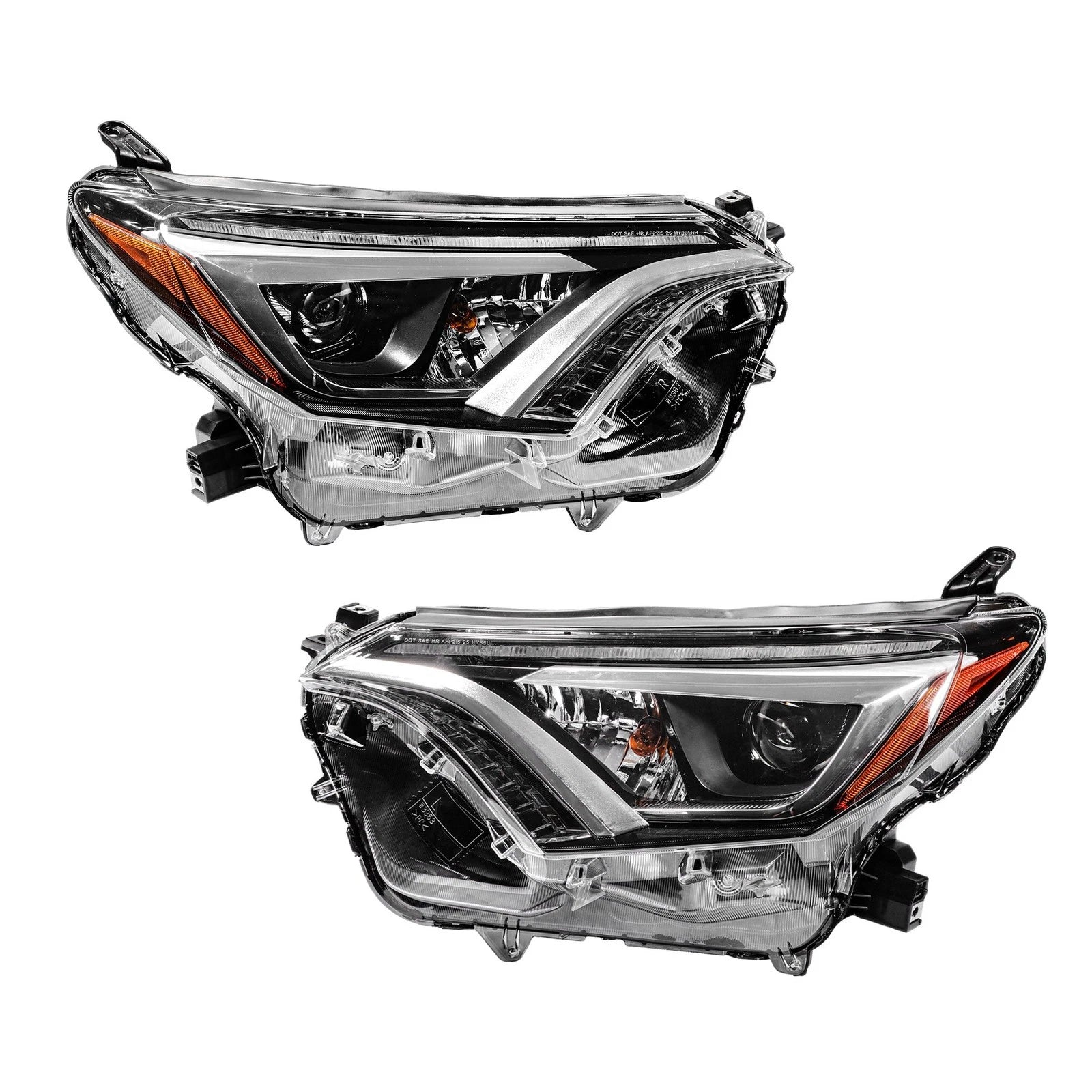 Set of 2 Headlight Assemblies for Toyota RAV4 (2016–2018) LED DRL