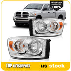 Pair of Chrome Headlights for Dodge Ram 1500 2500 3500 (2006–2009)