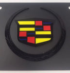 Cadillac Vanity License Plate Black With Hood Emblem Crest for CTS (2014–2019)