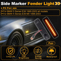 Side Marker Fender Light for BMW 5 Series E39 (1995–2003) Smoky Black Lens 1 Pair