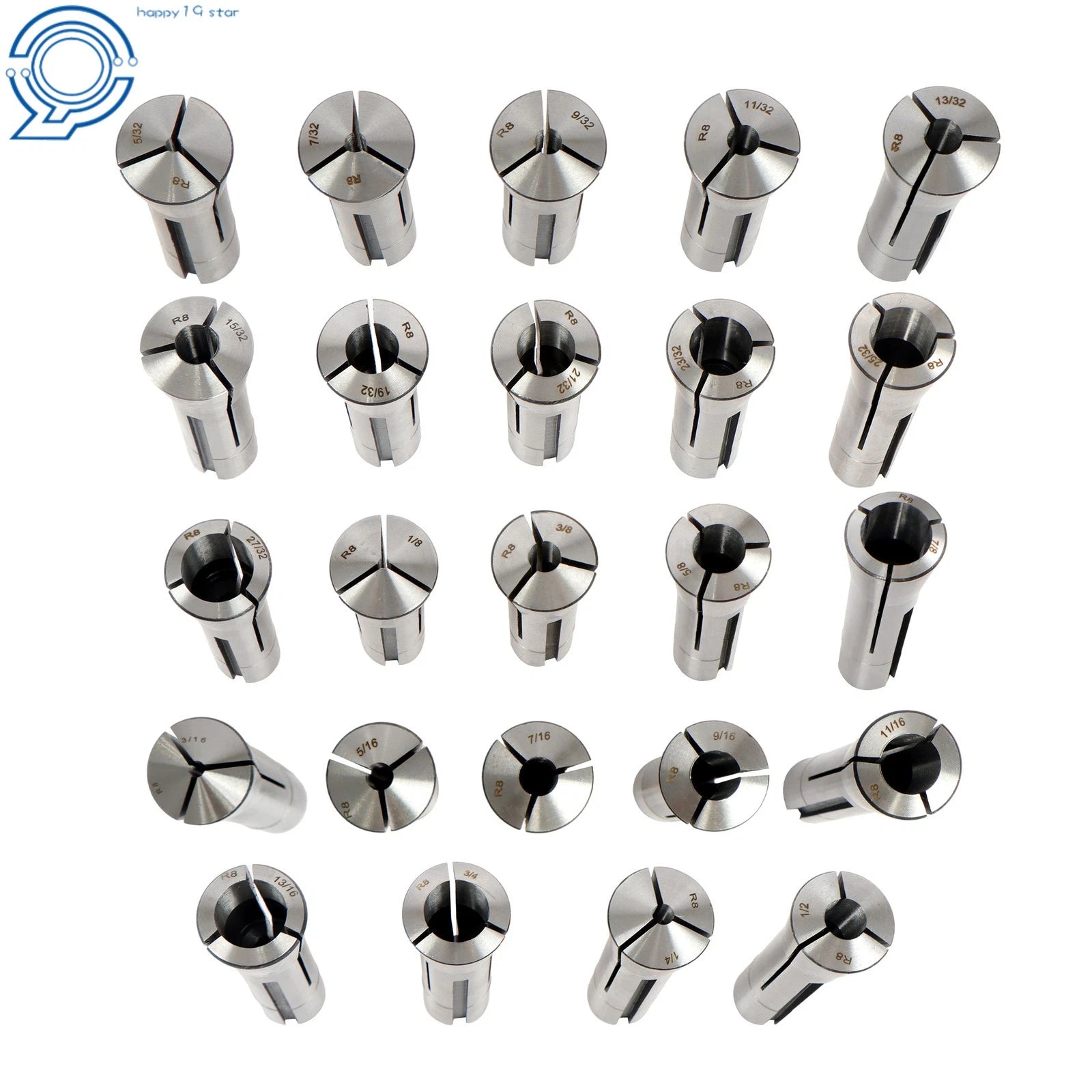 Set of 24 Collets for R8 Machines (Precision)