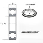 Deep Groove Ball Bearing 6811NR for Scooter Skateboard (P0 55x72x9mm)