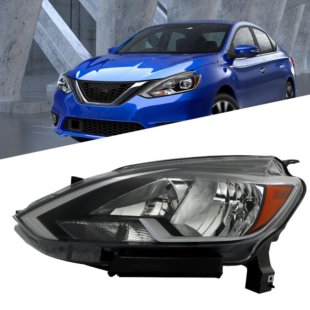 Driver Left Side Projector Headlight for Nissan Sentra (2016â2018) Chrome Halogen