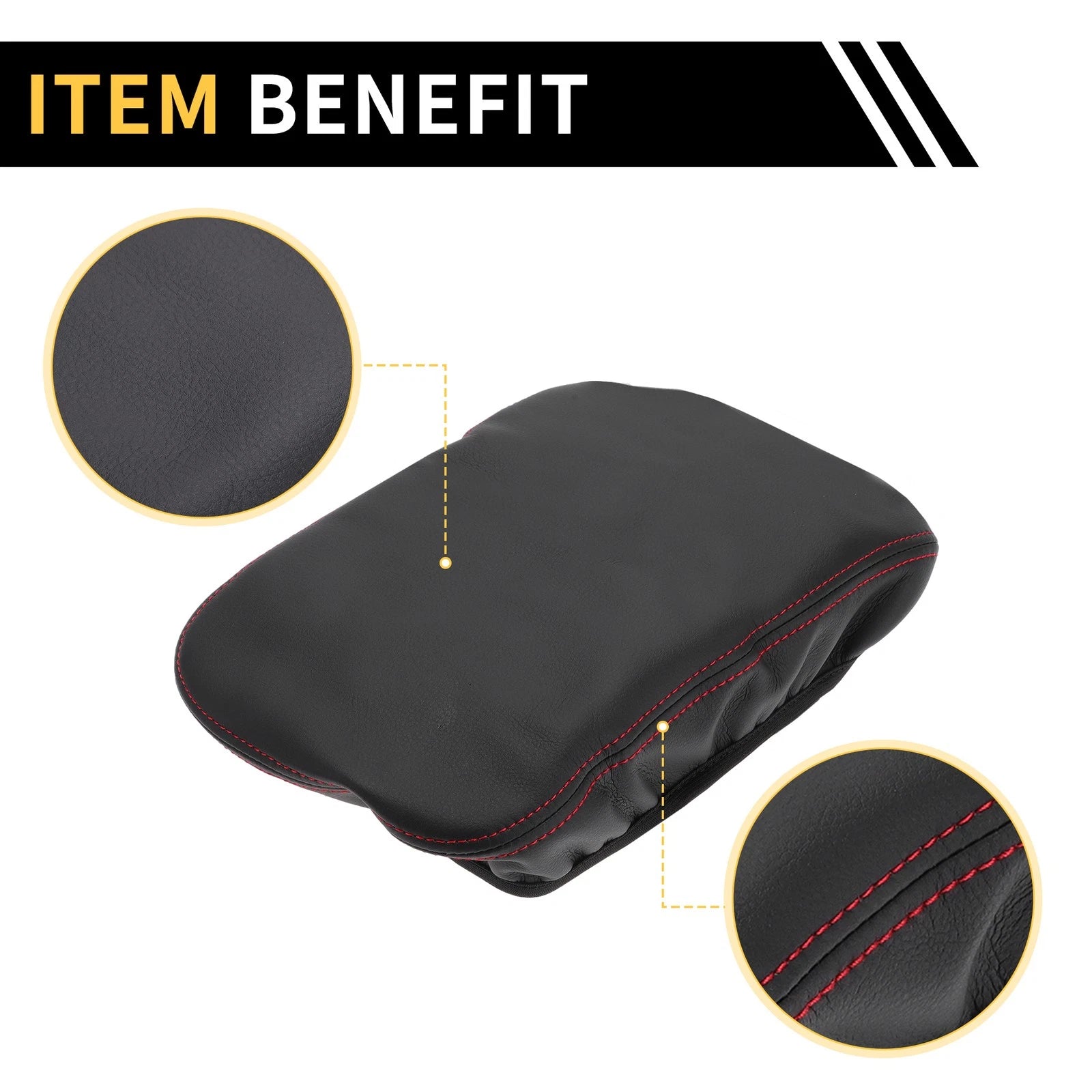 Console Lid Armrest Cover for GMC Canyon (2015–2023) Microfiber Leather Black