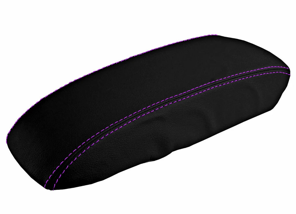Leather Console Lid Armrest Cover for Honda Accord (1998–2002) Purple Stitch