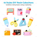 3D Resin Cabochon School Theme Pencil Ruler for DIY Craft (No Year)
