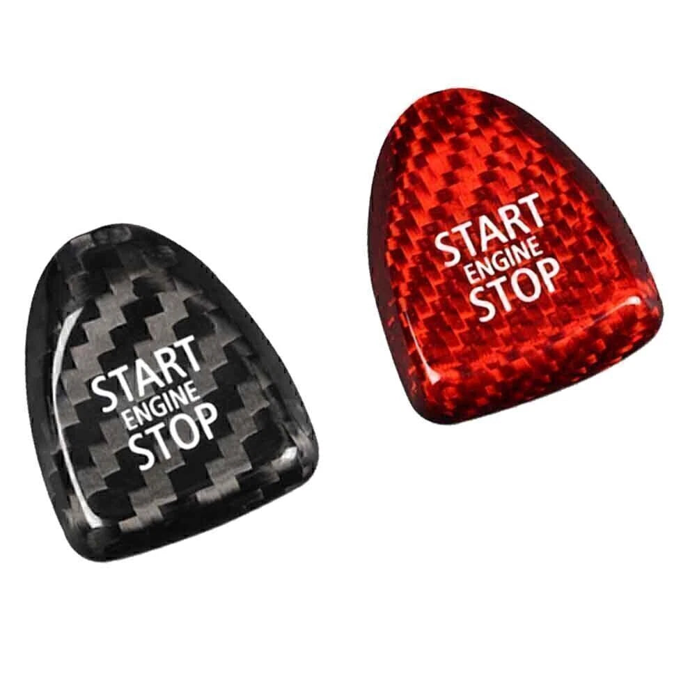Black Carbon Fiber Trim Keyless Start Button Cover for BMW Mini Cooper (F56 2014–2021)
