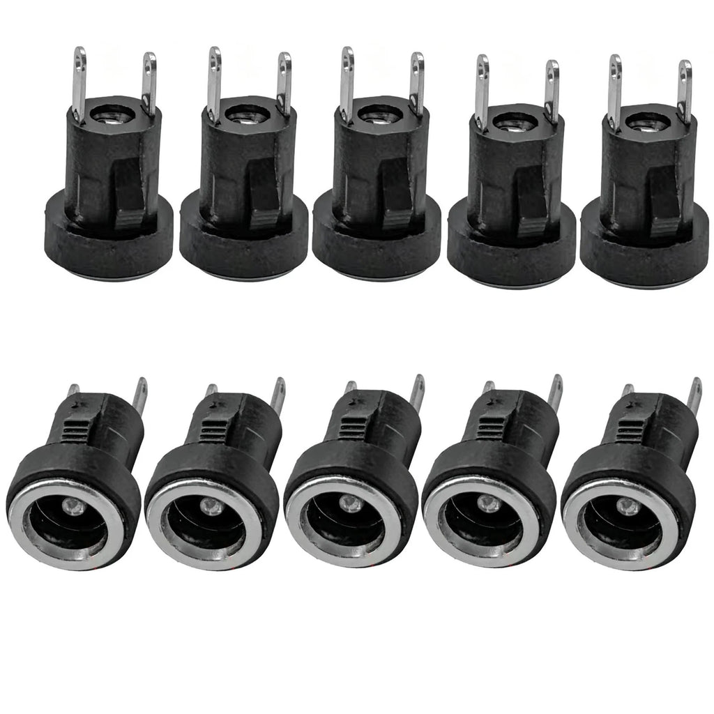 10pcs 2pin DC Power Connector 5.5mm x 2.1mm for PCB Solder Mount Socket