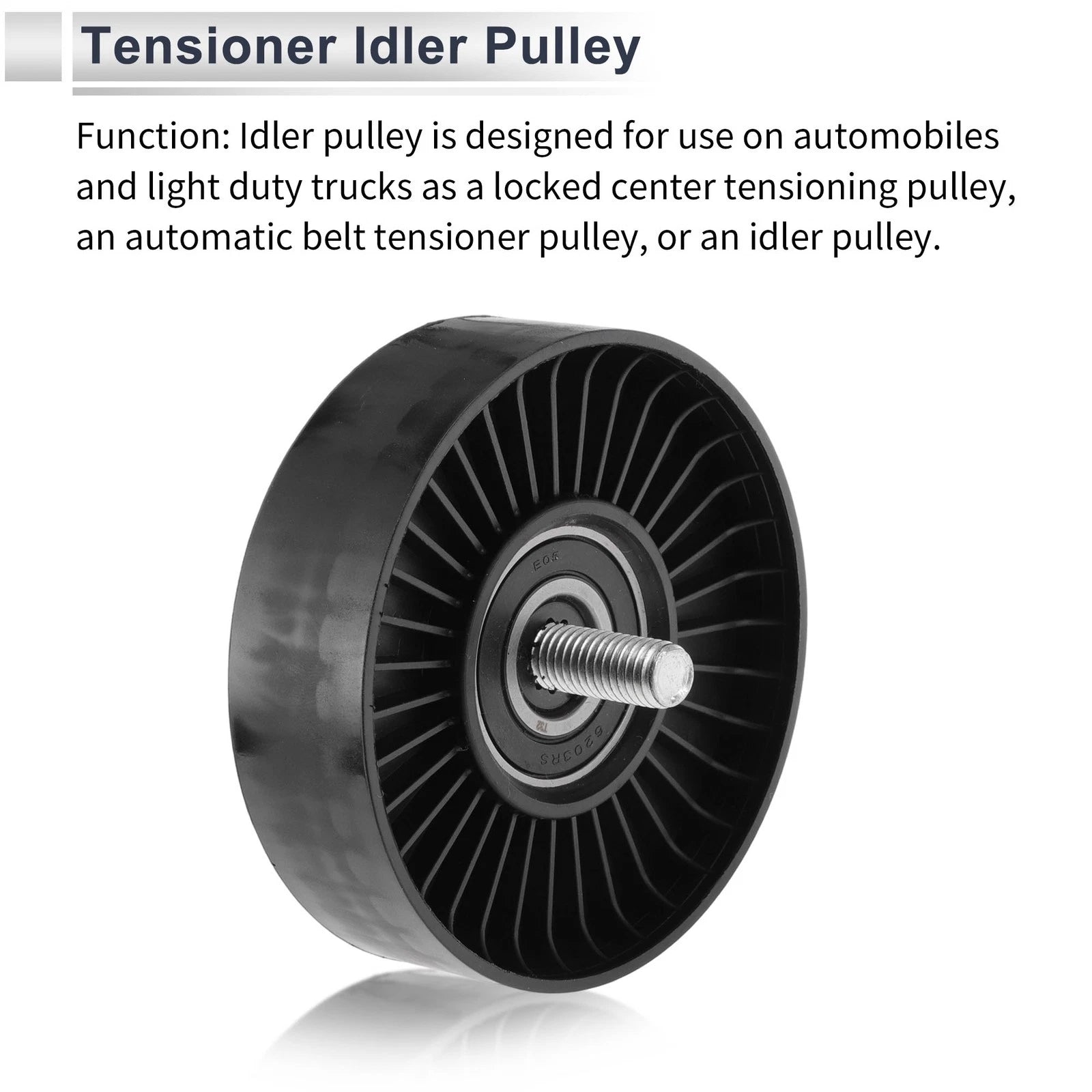 Drive Belt Idler Pulley for Chevrolet C1500 (1990–1991) 36419 Plastic