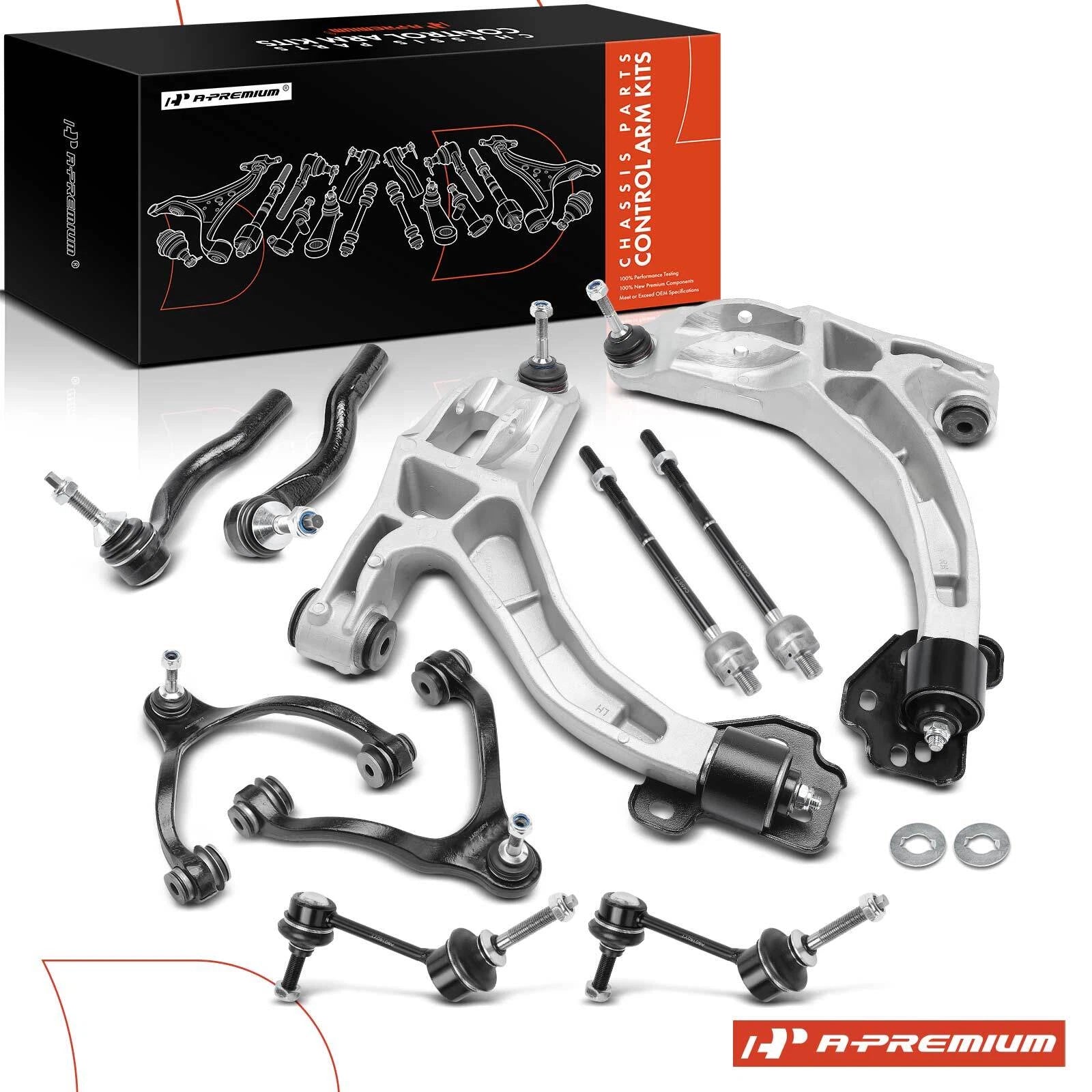 10x Front Control Arm Ball Joint & Tie Rod for Lincoln Ford 