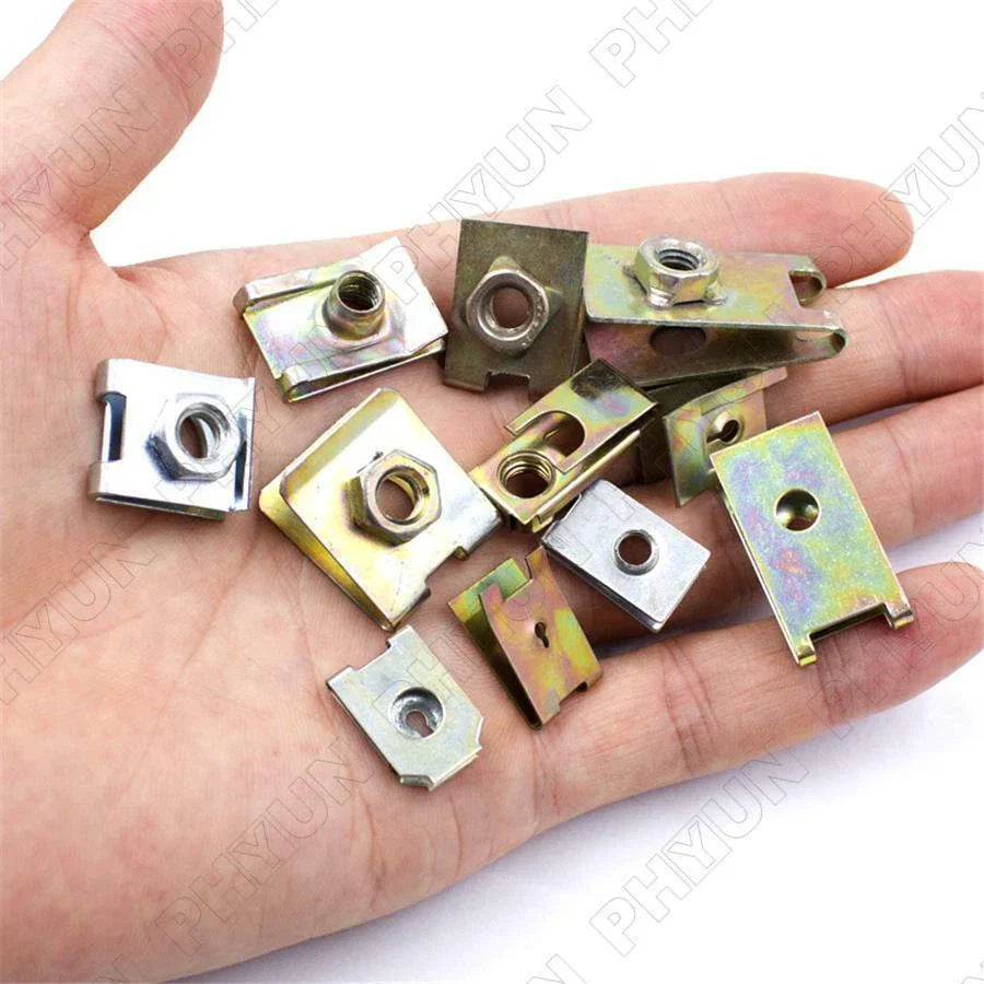 150Pcs Metal U-Type Fastener Clips for Car Body Panel Bumper Retainers