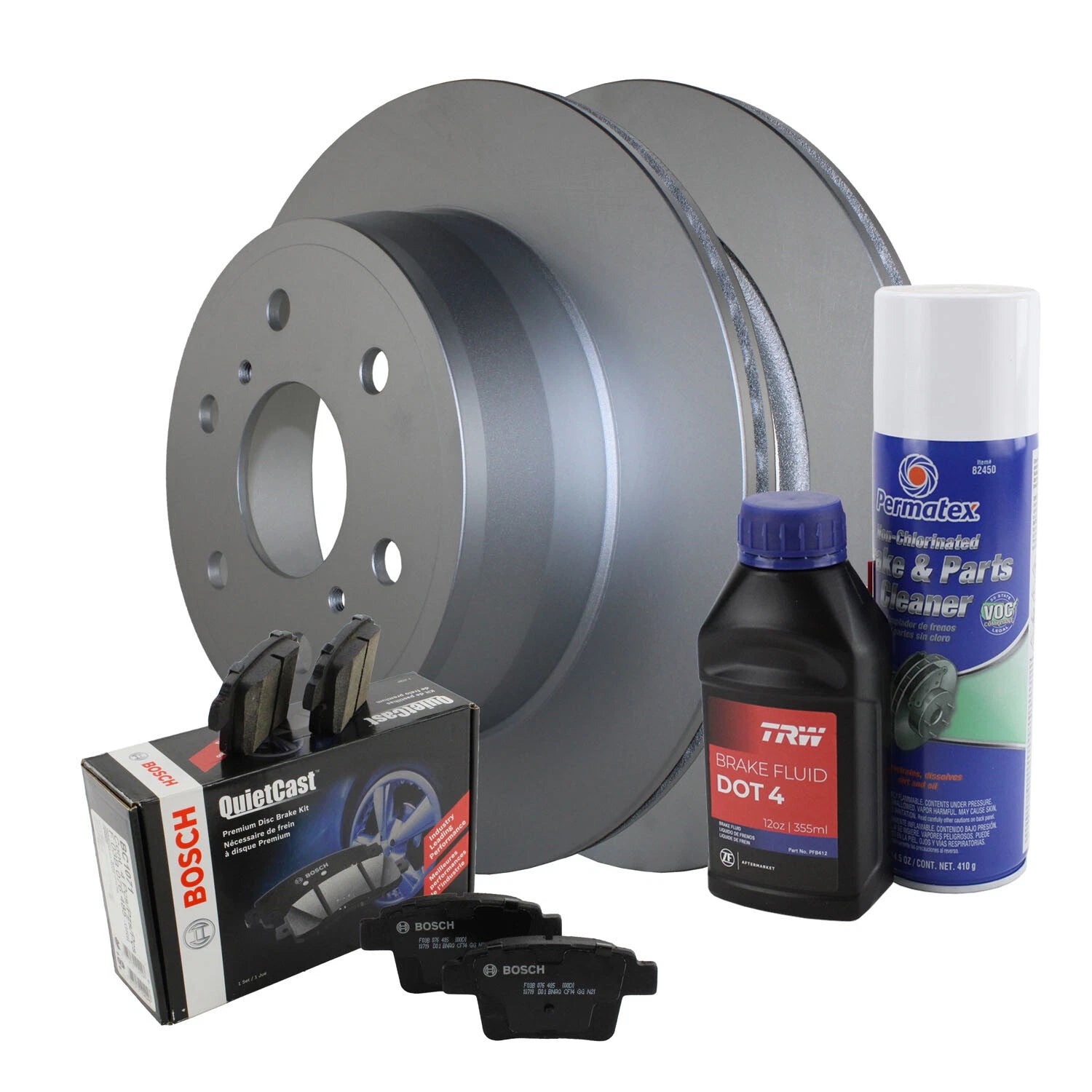 Rear Brake Kit 345mm Disc Rotors & Ceramic Pads for Cadillac Chevrolet GMC