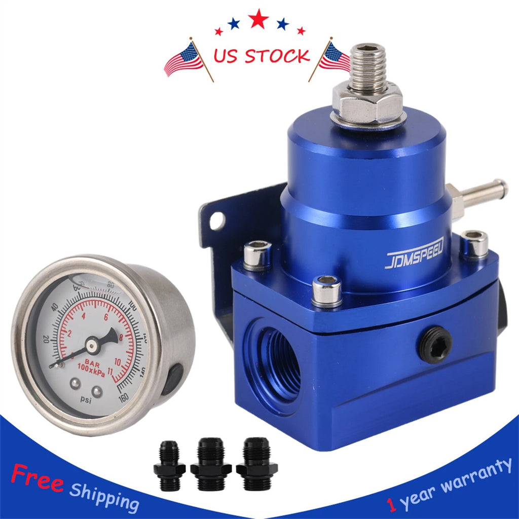 Fuel Pressure Regulator Kit with 0-160psi Gauge for AN6 AN8 (EFI)