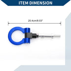 Tow Hook Ring 23.0cm for Honda S2000 (2000-2009) - Metal Towing Hook, Blue