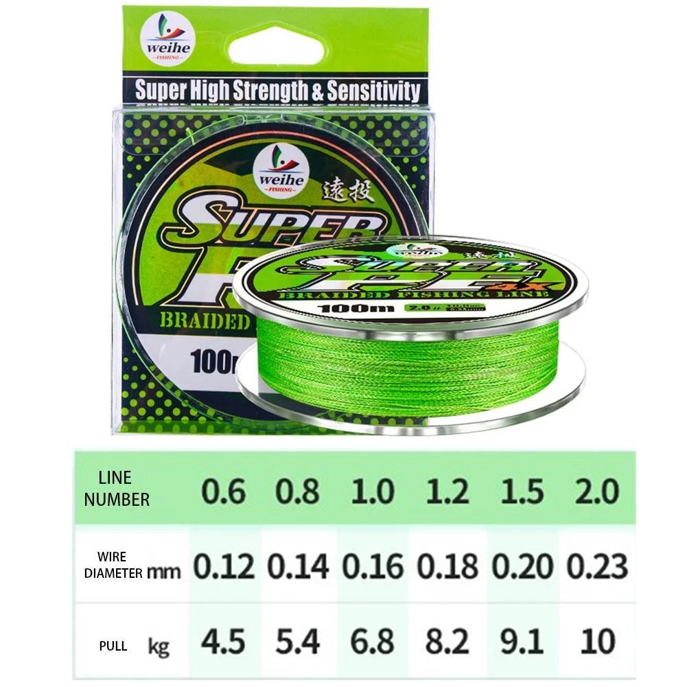 Fishing Line 100M Fluorescent Green Smoother Casting