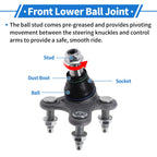 2X Front Lower Ball Joints for Audi A3 Quattro (2006–2013) No.K80662/K80663