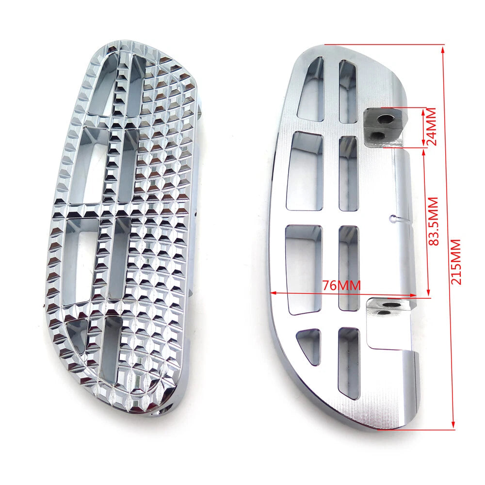 Dominator Leaf Passenger Floorboard Chrome Knob for Harley Touring (1993–2008)