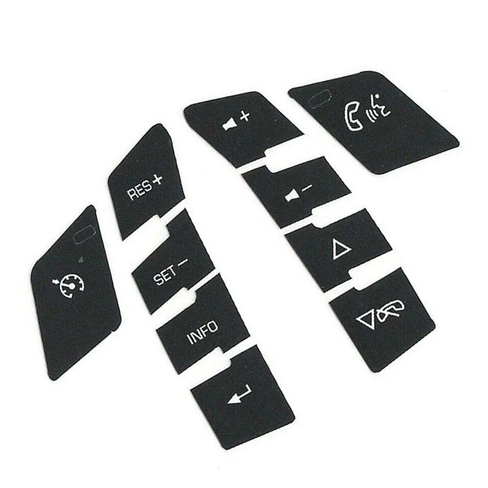 Button Repair Decals Car Sticker 1 Set ABS Black