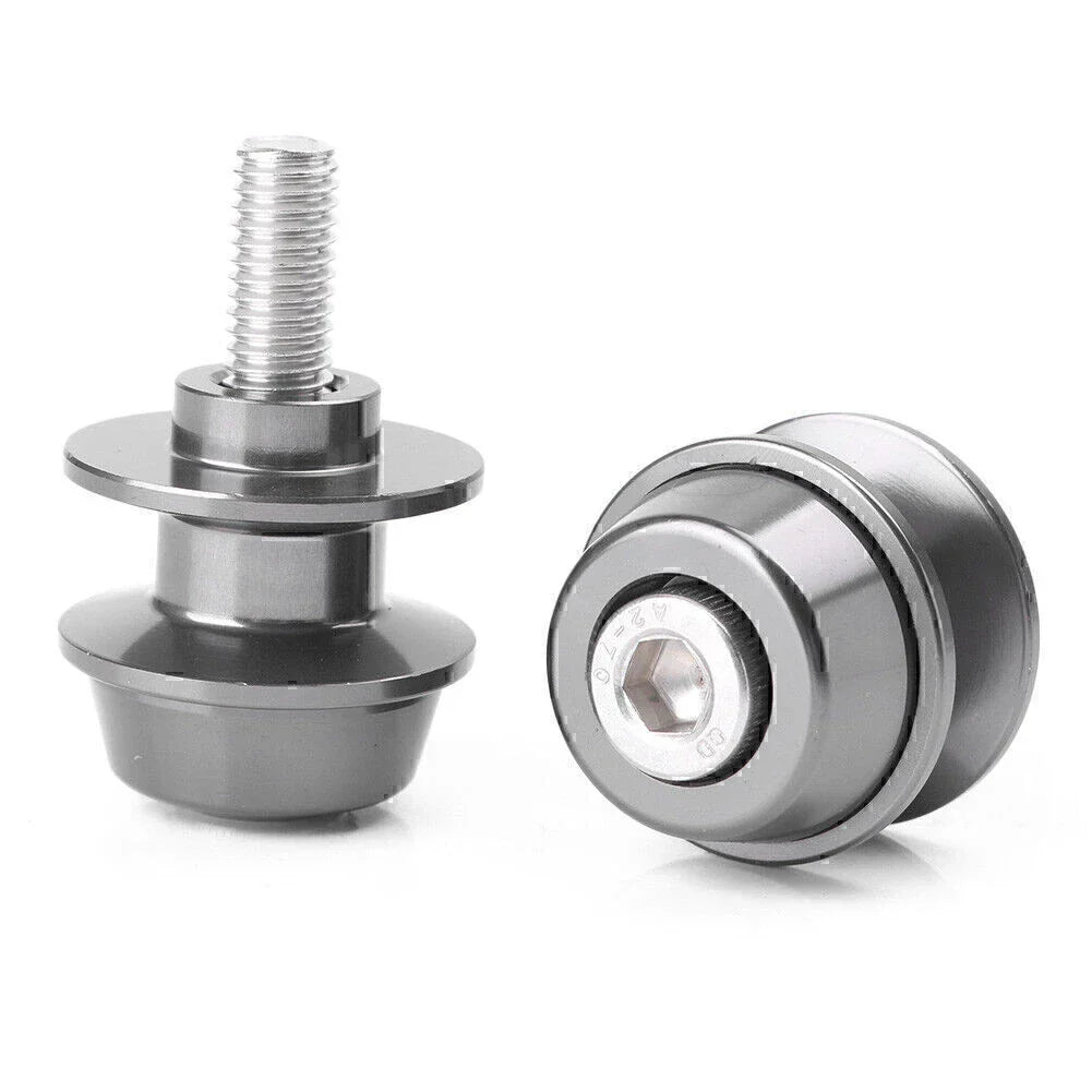 8mm Grey Swingarm Spools for Suzuki GSR750 GSX1300 GSXR600 SV1000 SV650 (2011-2019)
