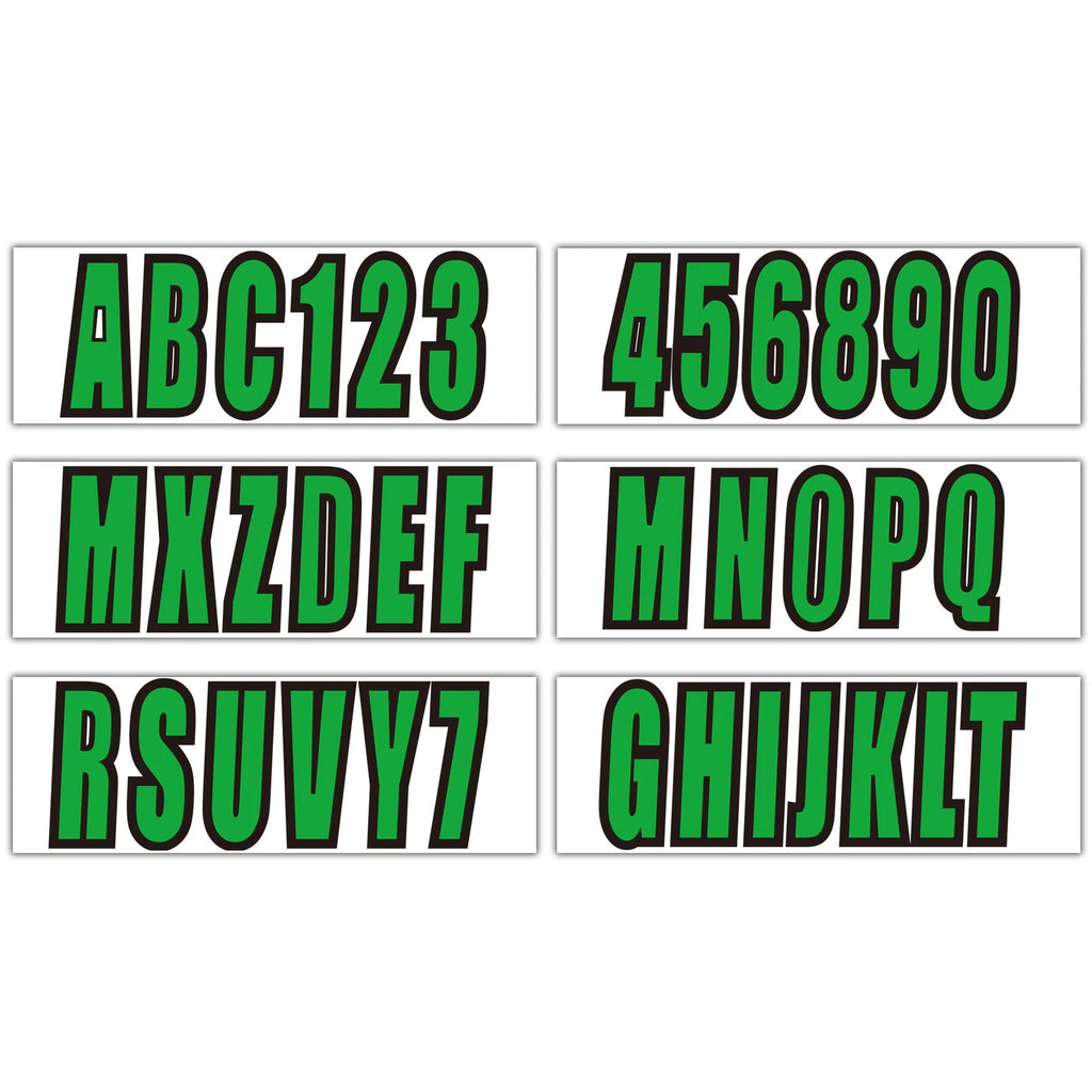 3" Vinyl Lettering Decal Sticker for Boat PWC Ski Hull ID (Green)