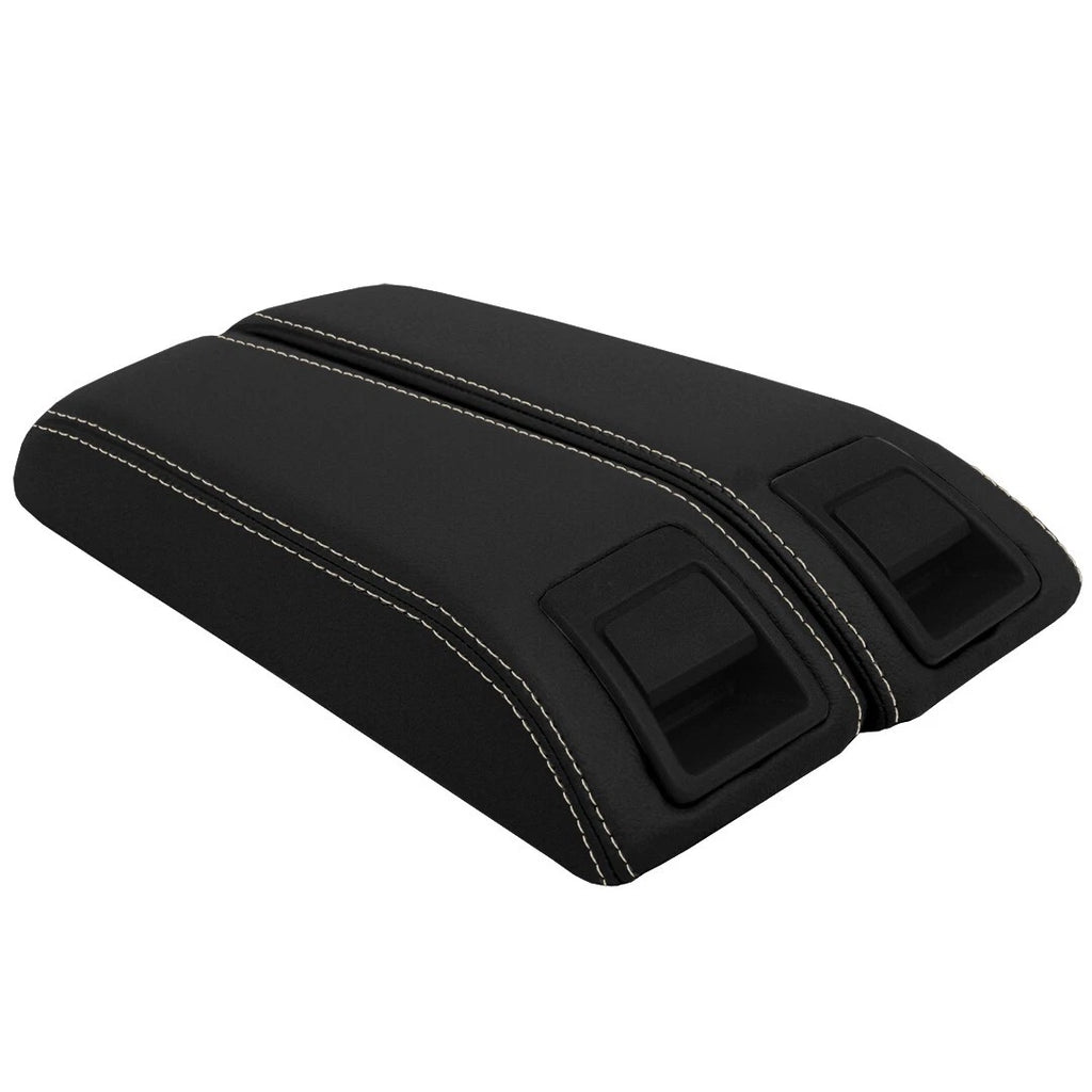 Leather Synthetic Console Armrest Cover for Lincoln MKX (2011–2015) Beige Stitch