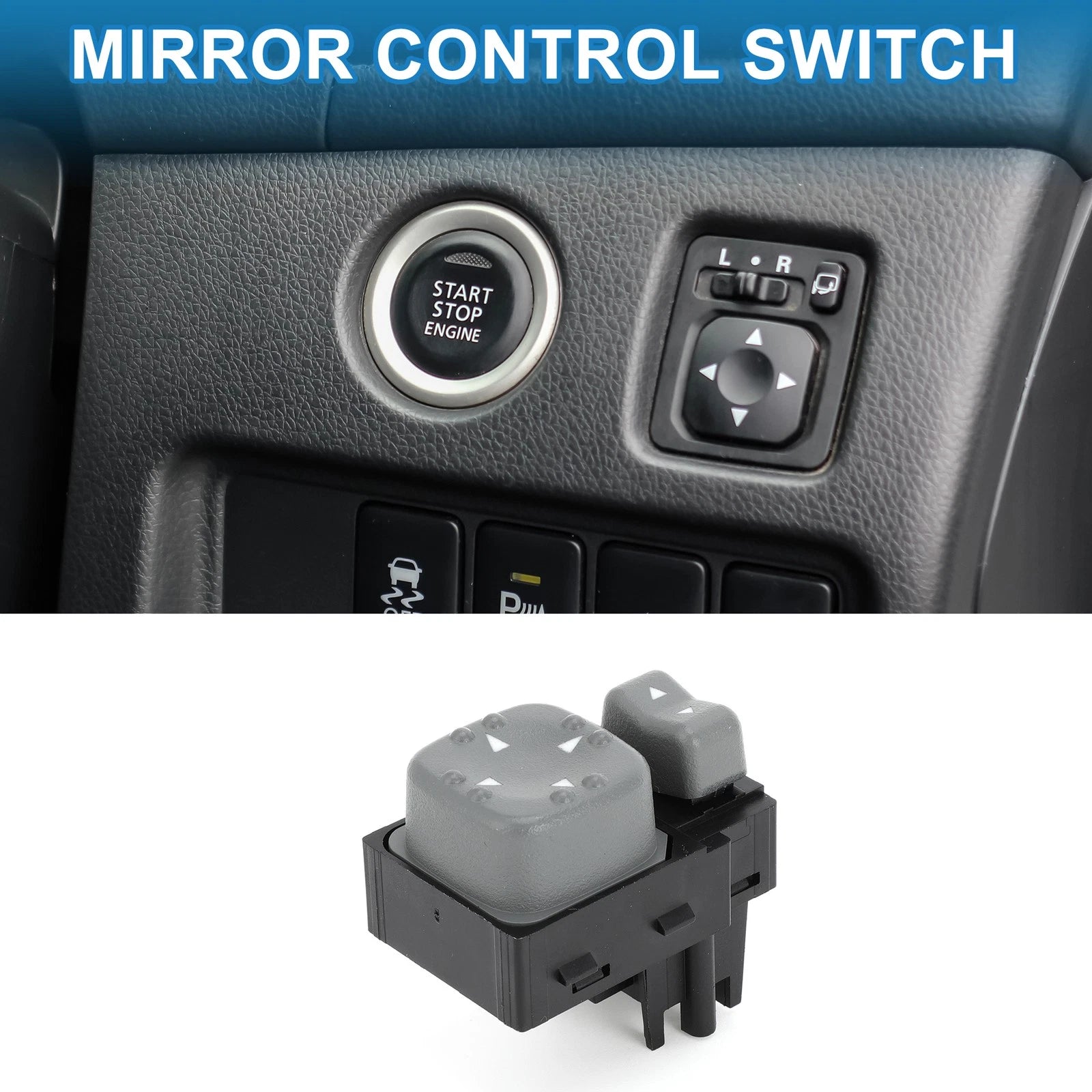 Car Mirror Switch for Chevrolet Blazer S10 (2002–2005) Plastic Black Gray