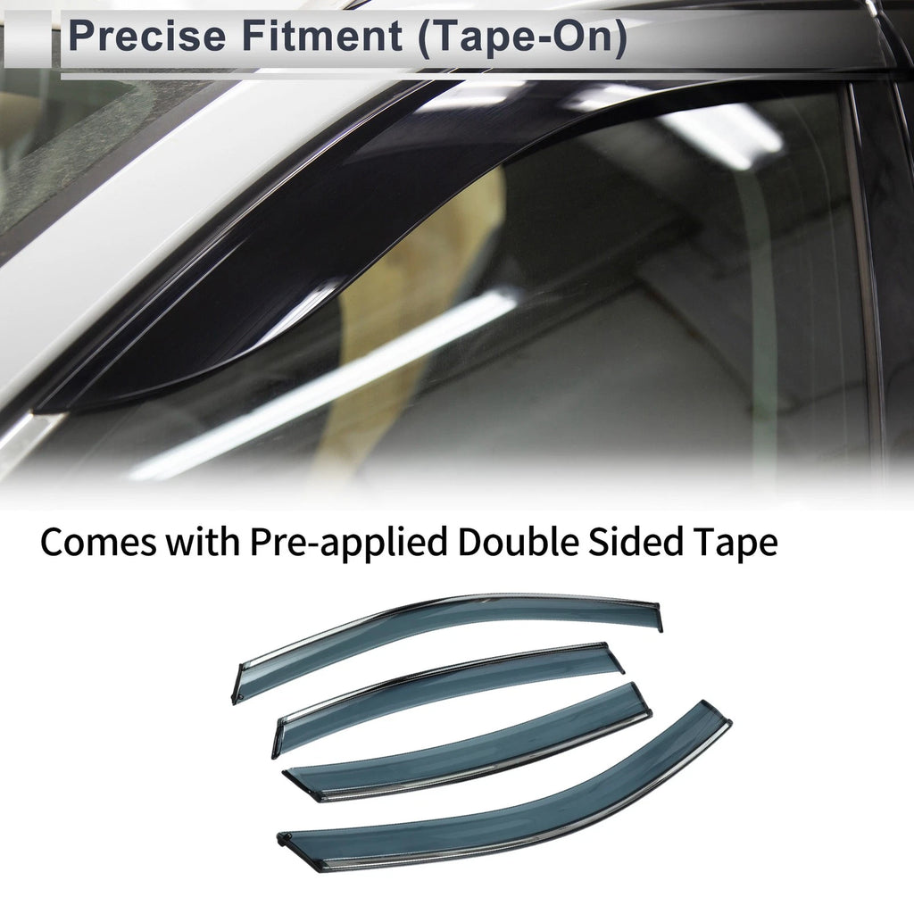 Set of 4 Window Deflectors for Nissan Altima (2013–2018) Black Vent Visor
