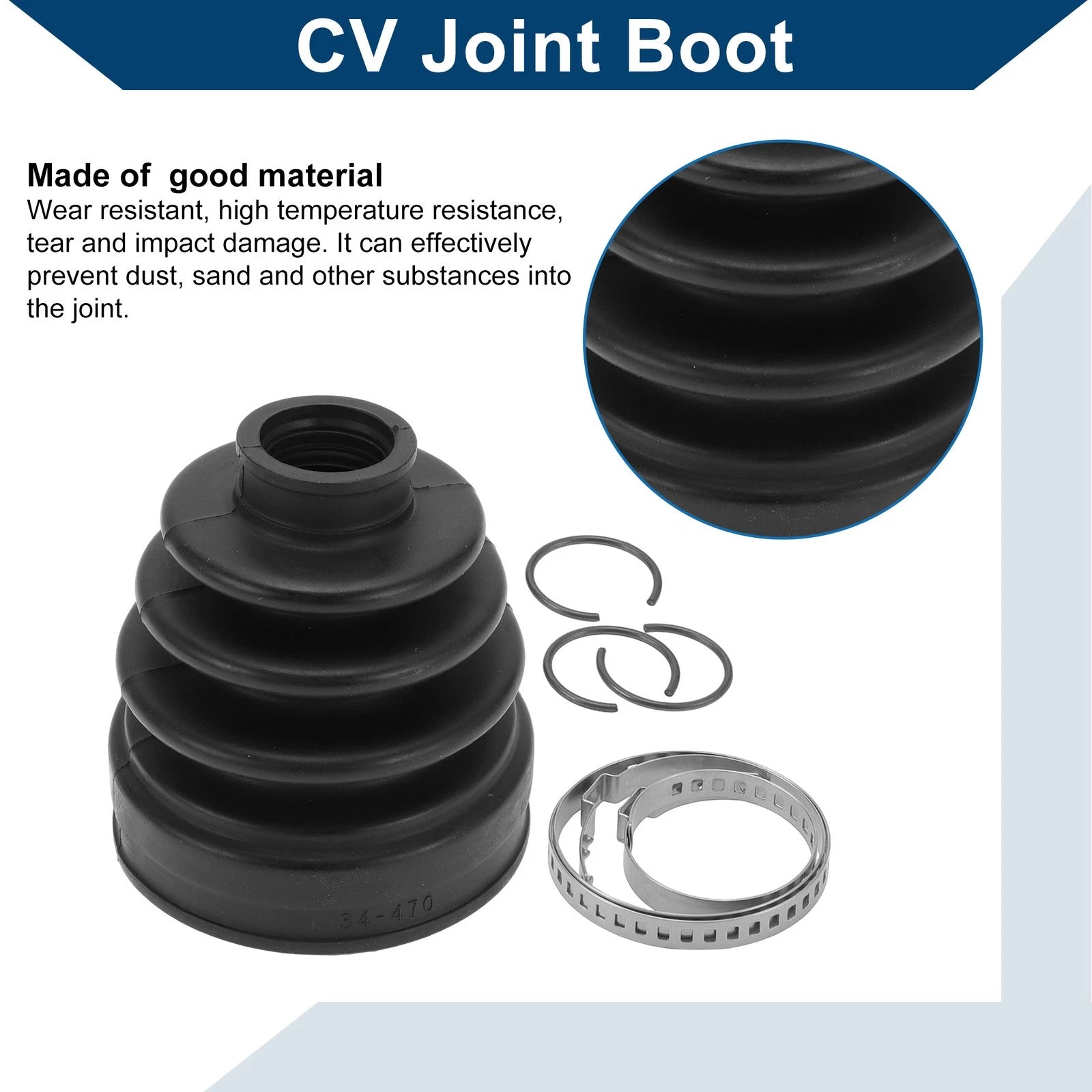 Inner CV Joint Boot Kit w/ Clamps for Jeep Compass (2008–2014) 68127817AA