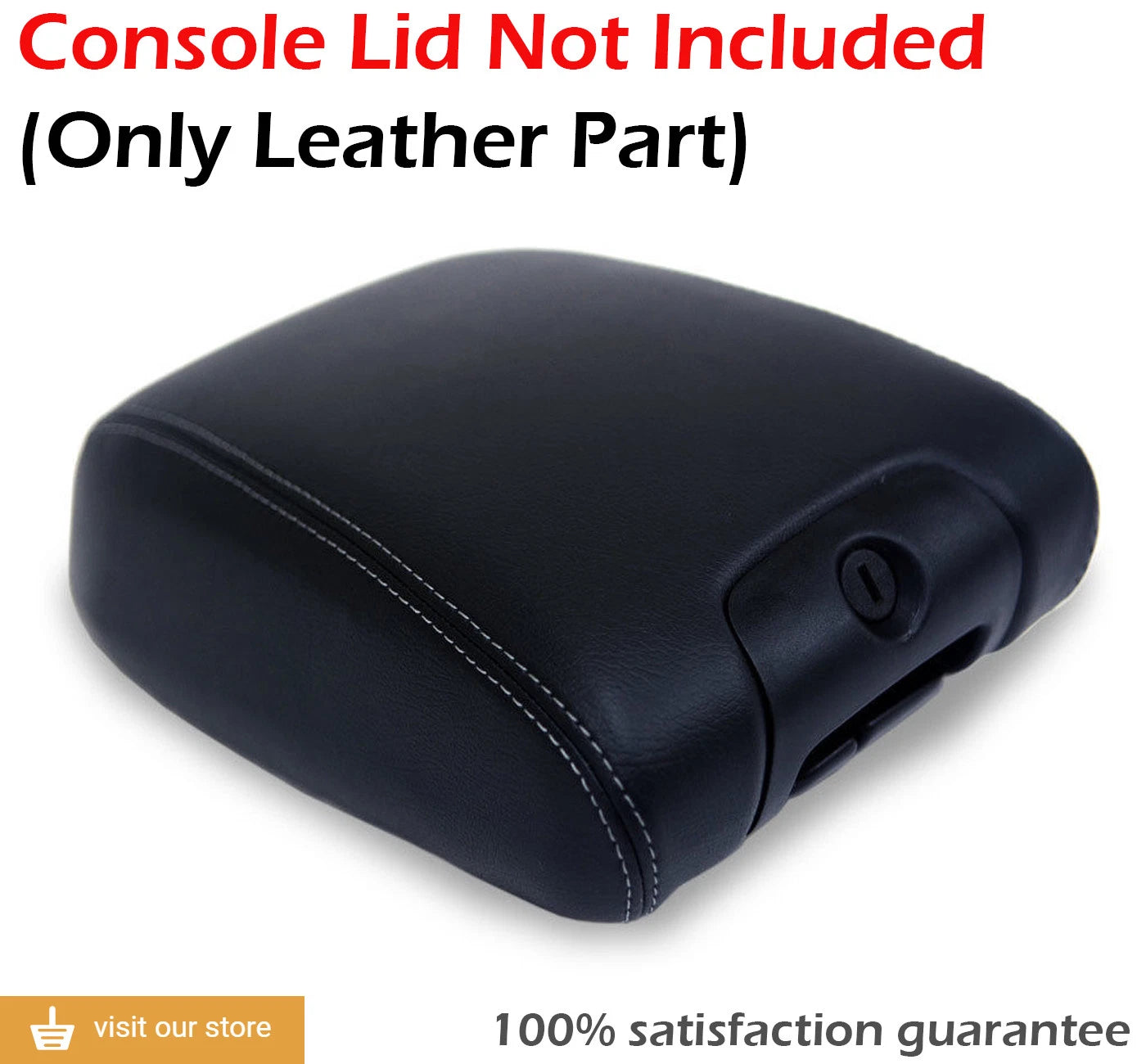 Leather Console Armrest Cover for Jeep Wrangler (2011–2017) Gray Stitch