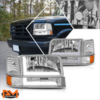 LED Sequential Black/Amber Bumper Turn Signal Lights for Express Savana (2003–2023)