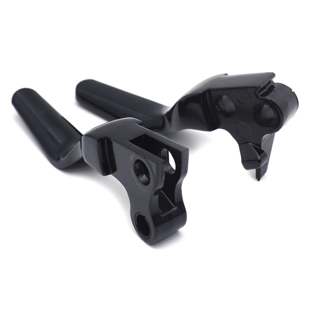 Black Smooth Shorty Wide Brake Levers for Harley XL/Dyna/Softail (1996–2014)