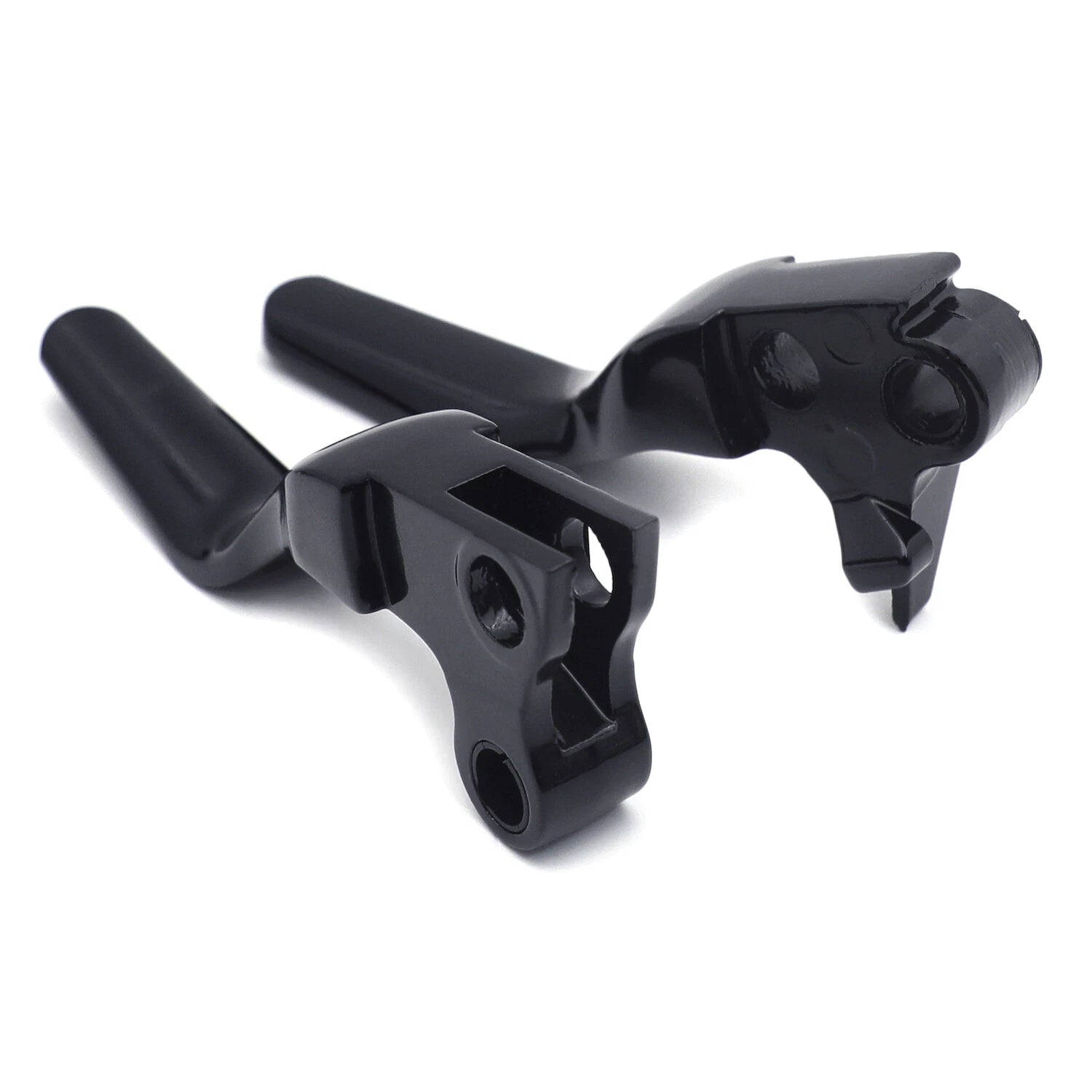 Black Smooth Shorty Wide Brake Levers for Harley XL/Dyna/Softail (1996–2014)