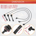 3X Spark Plug Wire Ignition Coil Cable No. 9091915308 for Lexus ES300 (1996–2003)
