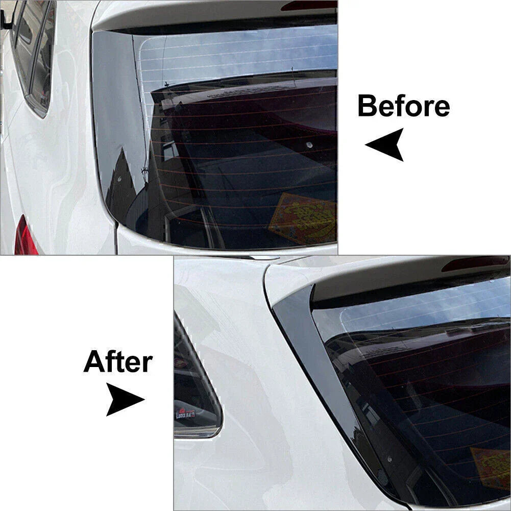 ABS Glossy Black Rear Window Spoiler Trim Covers for Skoda Kamiq (2019-2023)