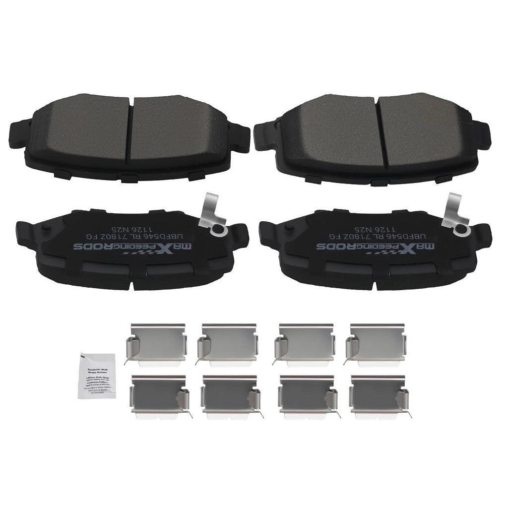 Set of 4 Rear Ceramic Brake Pads for Jeep Wrangler (2007–2018)