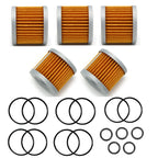 Set of 5 Oil Filters with O-rings for Suzuki (16510-05240, 09280-13004/54001/60005)