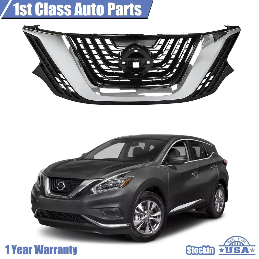 Front Upper Grille with Chrome Trim for Nissan Murano (2015–2018)