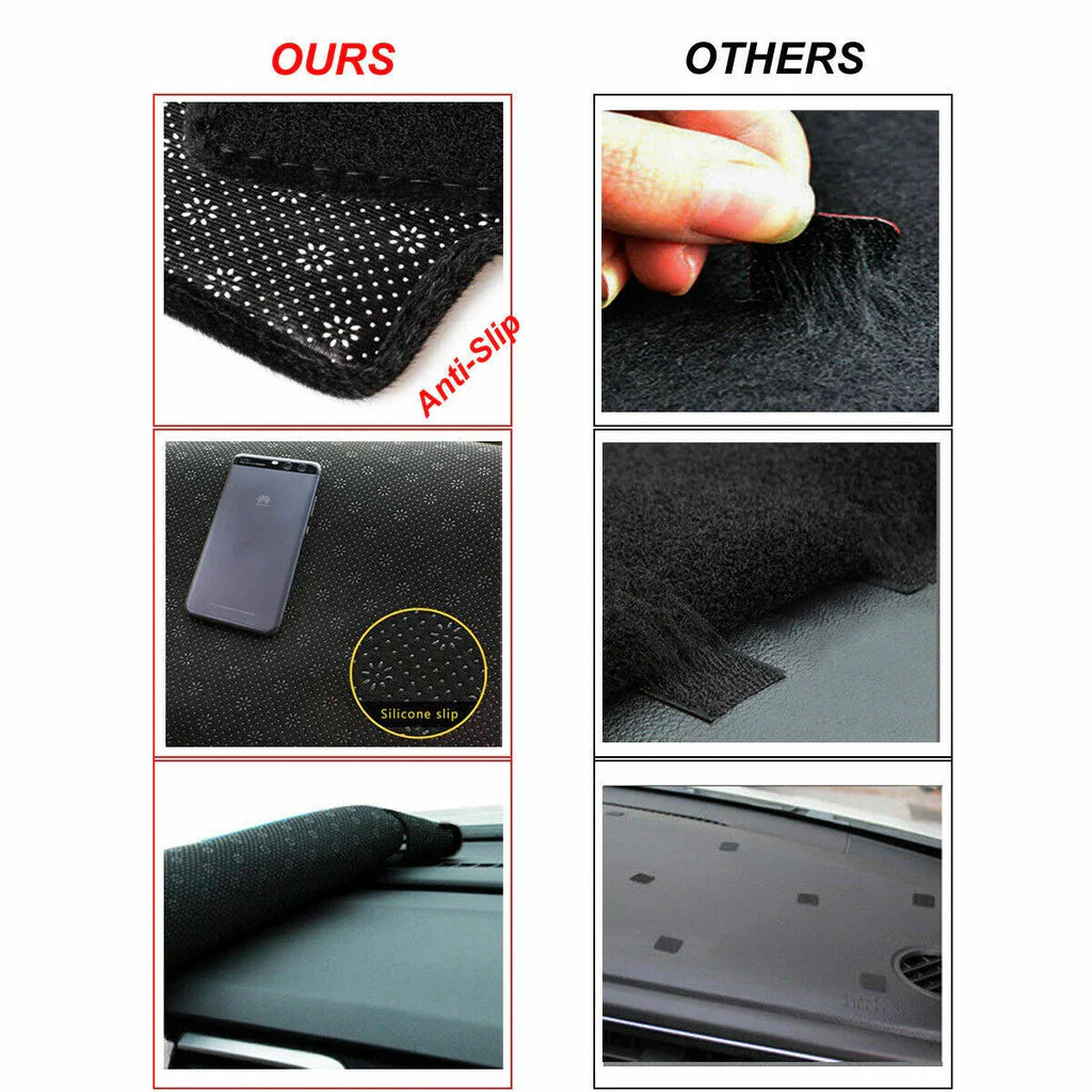 Non-slip Dash Mat for Toyota Prado 150 Series 2013-2023 Dashboard Cover Black