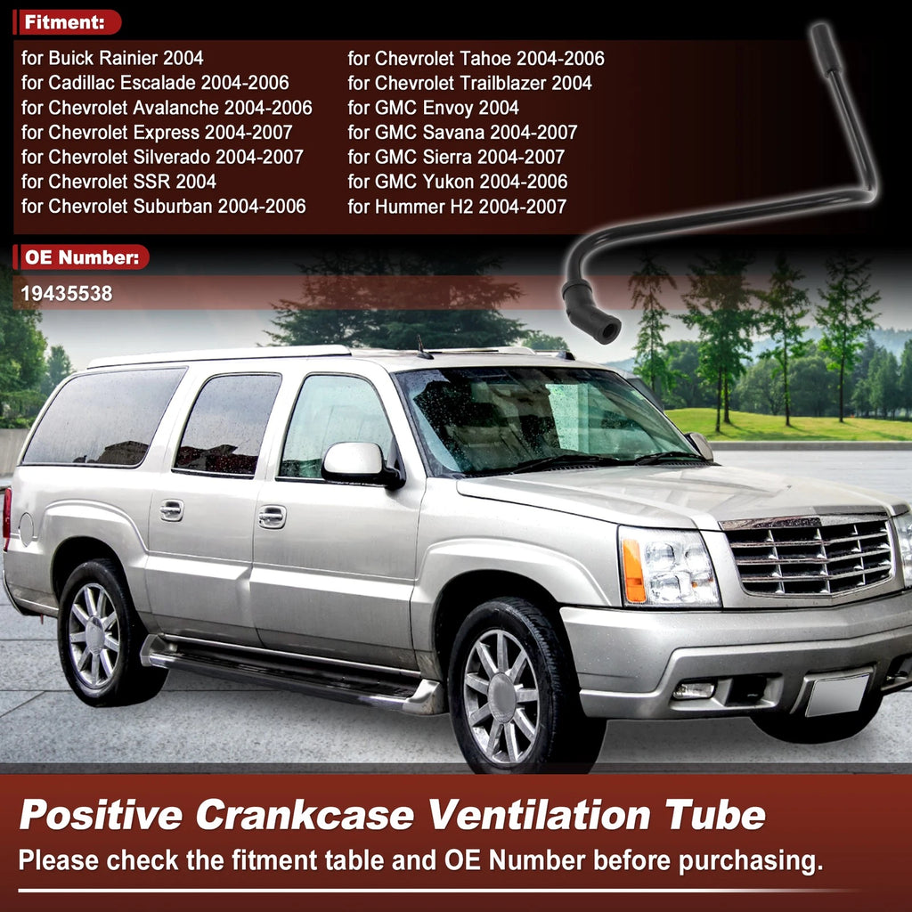 Positive Crankcase Ventilation Hose for Buick Rainier (2004) 19435538 Black
