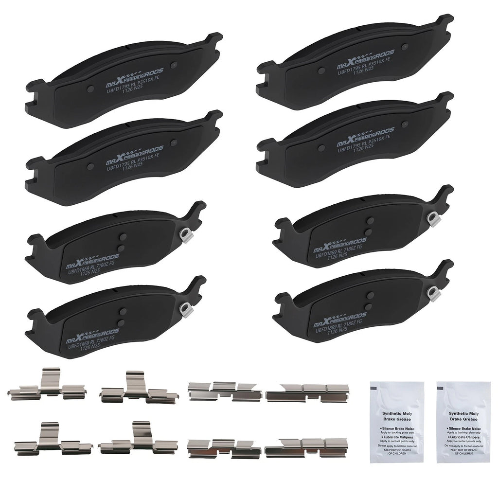 Front & Rear Brake Pads Kit for Dodge Ram 1500 (2002–2005) D966 D898 P-966