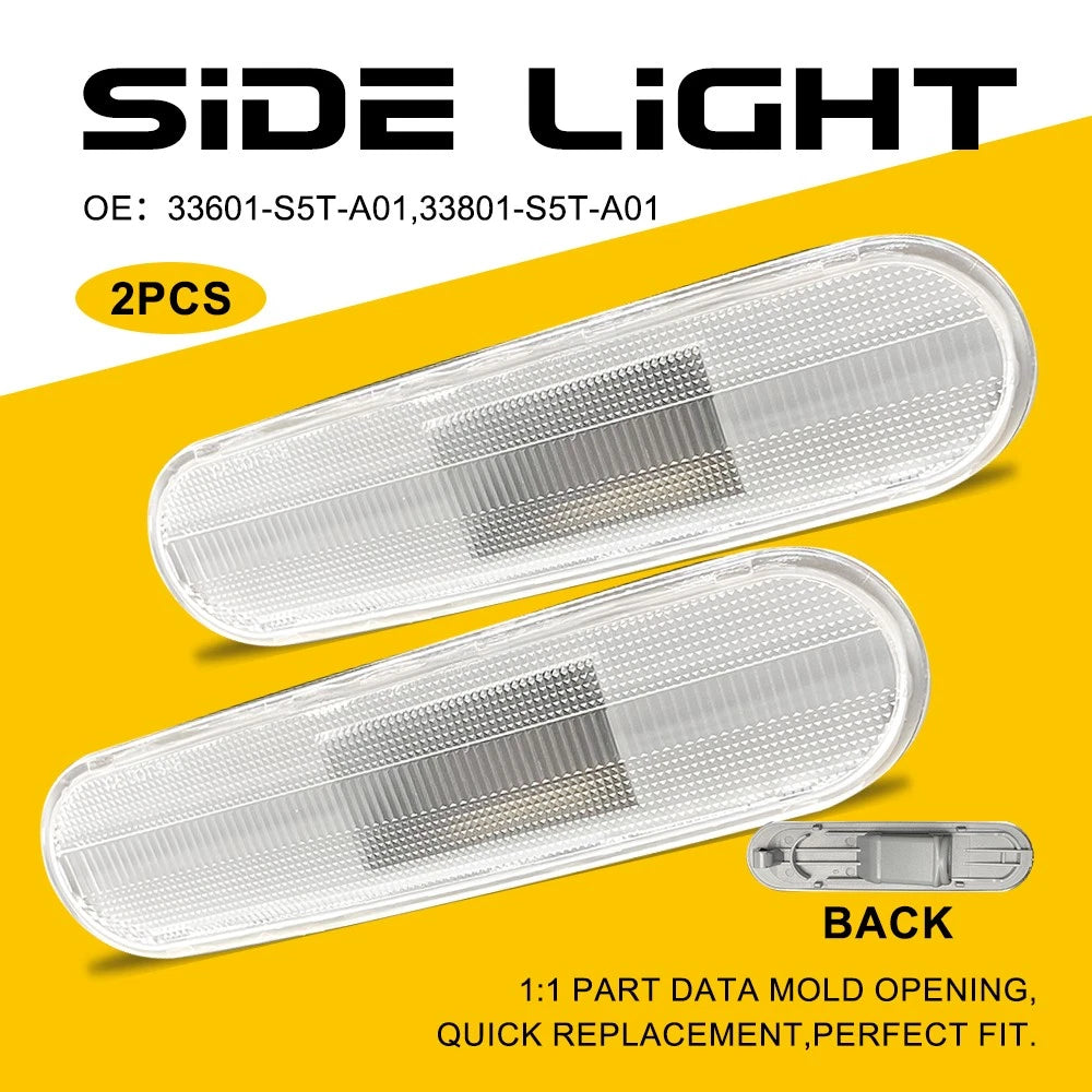 Set of 2 Side Marker Light Housing for Honda Civic (2002–2005) Clear