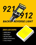 2X 15SMD White 6000K Canbus LED Bulbs for Backup Reverse Light