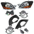 Set of 2 LH+RH Headlights & Halogen Fog Lights for Toyota Yaris (2007–2011)