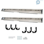 Set of 2 Silver Running Boards for Chevy Silverado 1500 Double Cab (2019–2024)