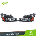 Halogen Headlights Assembly Set of 2 for Honda Accord (2003–2007)