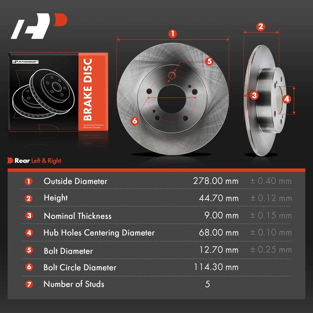 Set of 4 Disc Brake Rotors for Nissan Maxima (1994–1999)